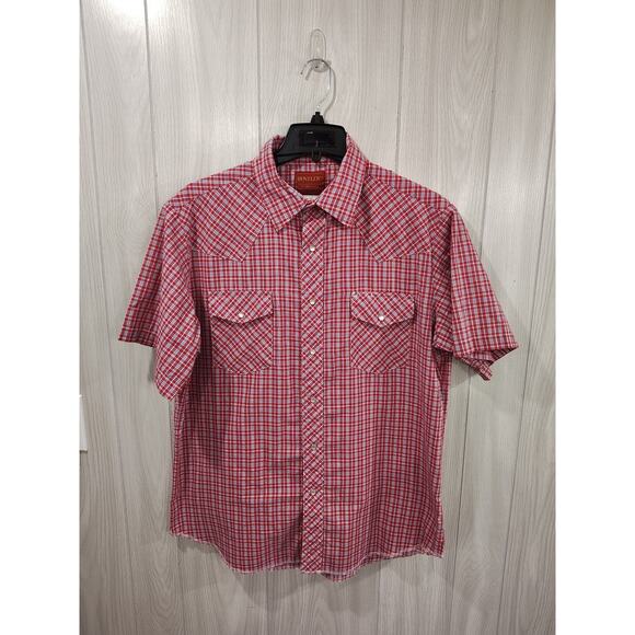 Vintage Men's Rustler X Long Tails Pearl Snap Western Short Sleeve Shirt Size L - Picture 1 of 5